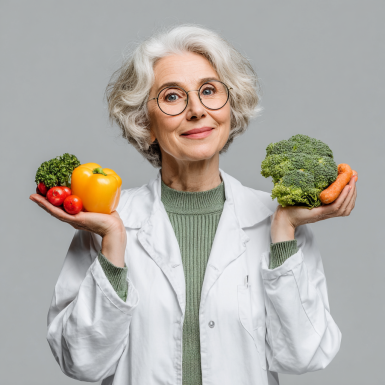 Чоловік похилого віку насолоджується здоровою їжею